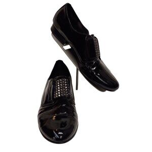 Sam Edelman Size 8 M Womens Kennedy Black Patent Leather Studded Slip On Loafers